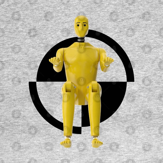 Crash Test Dummy Yellow Man Testing Car Crash by ActivLife